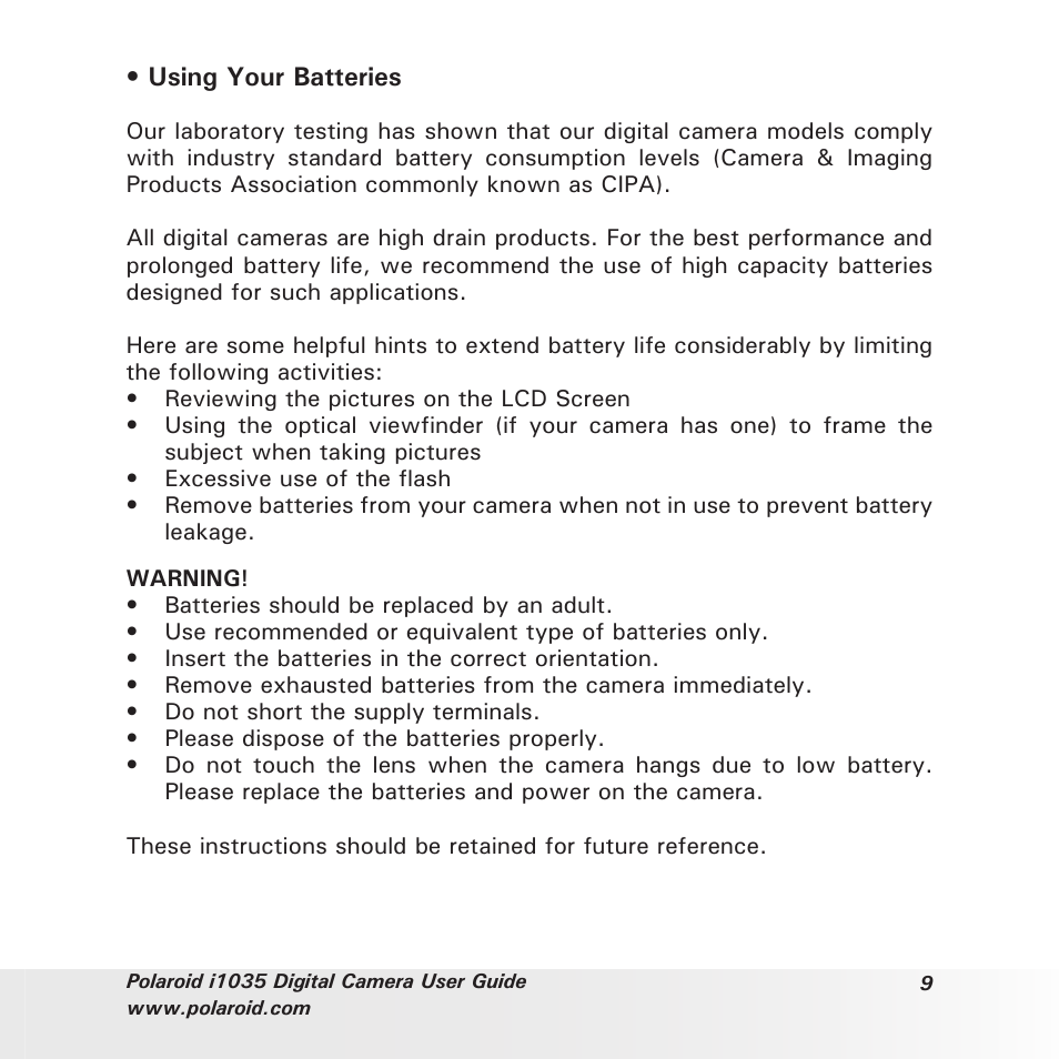 Polaroid I1035 User Manual | Page 9 / 117