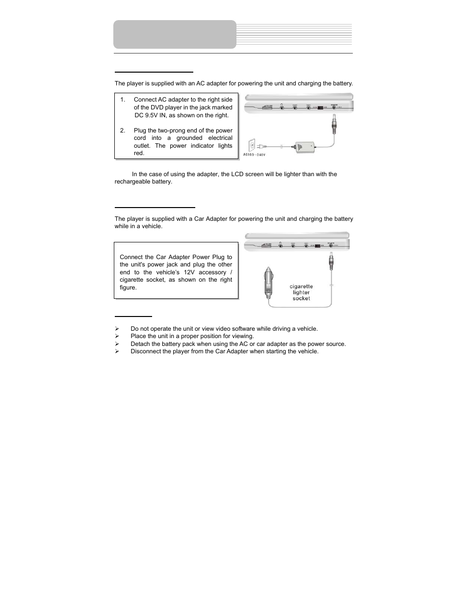 Power supply preparation | Polaroid PDM-0722 User Manual | Page 20 / 43