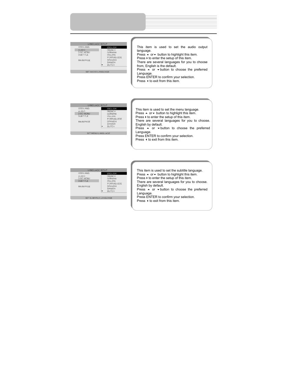 System setup | Polaroid PDM-0722 User Manual | Page 36 / 43