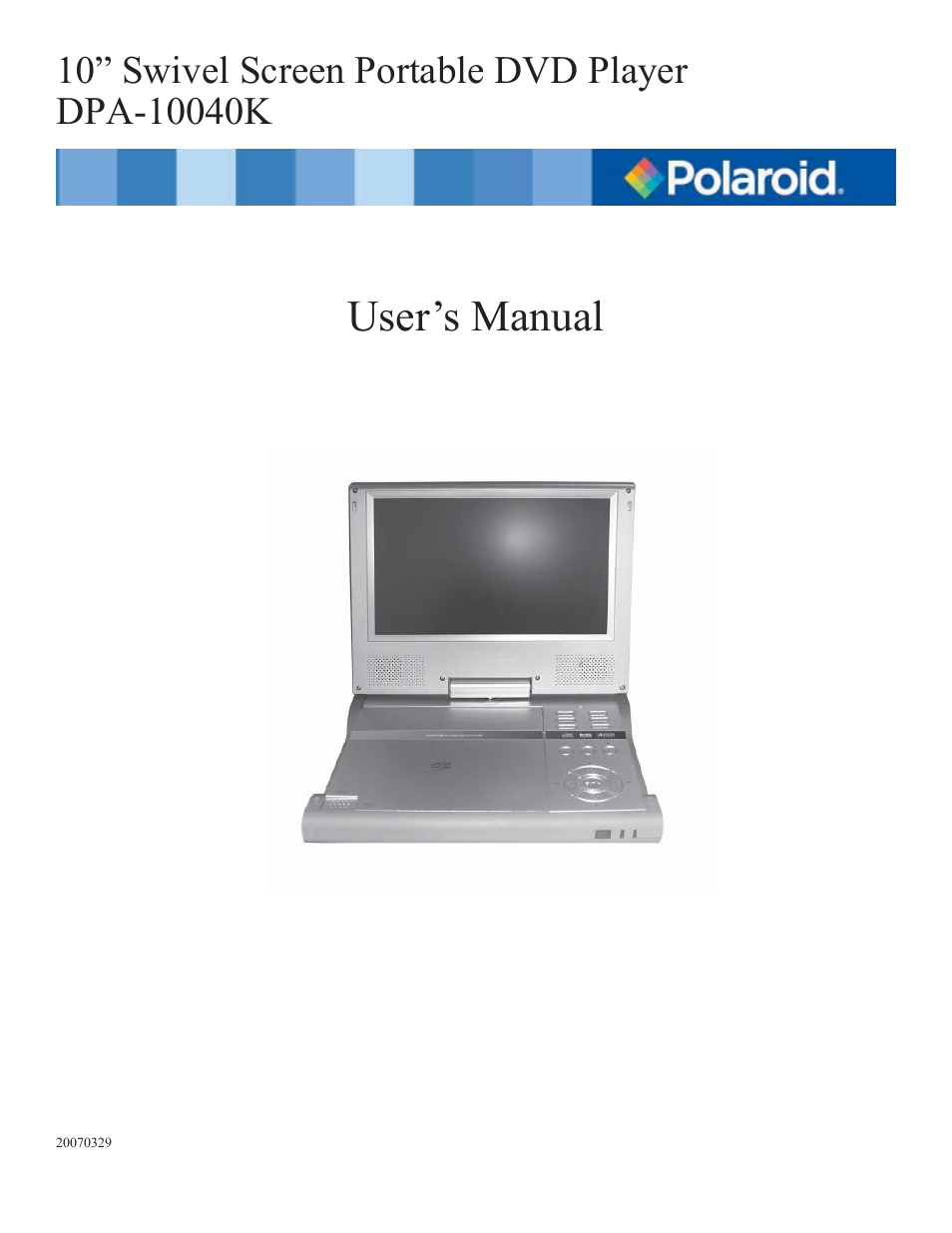 Polaroid DPA-10040K User Manual | 34 pages