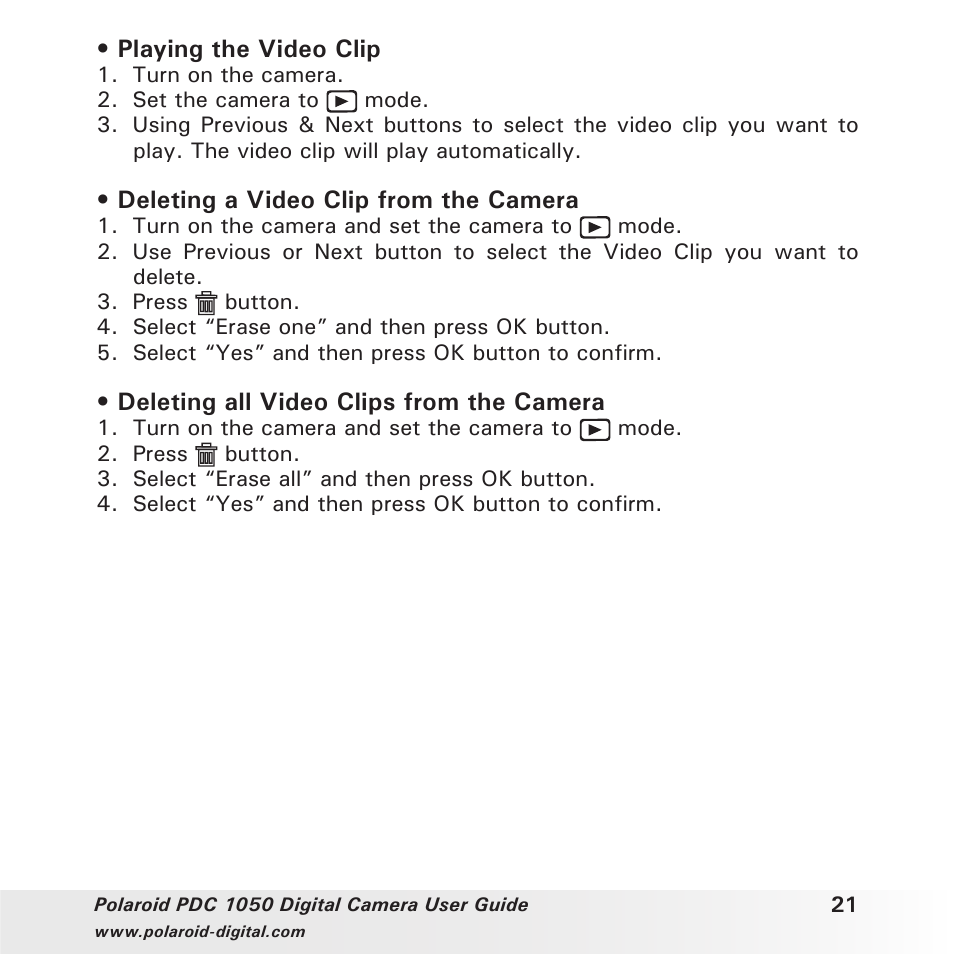 Polaroid PDC 1050 User Manual | Page 21 / 38