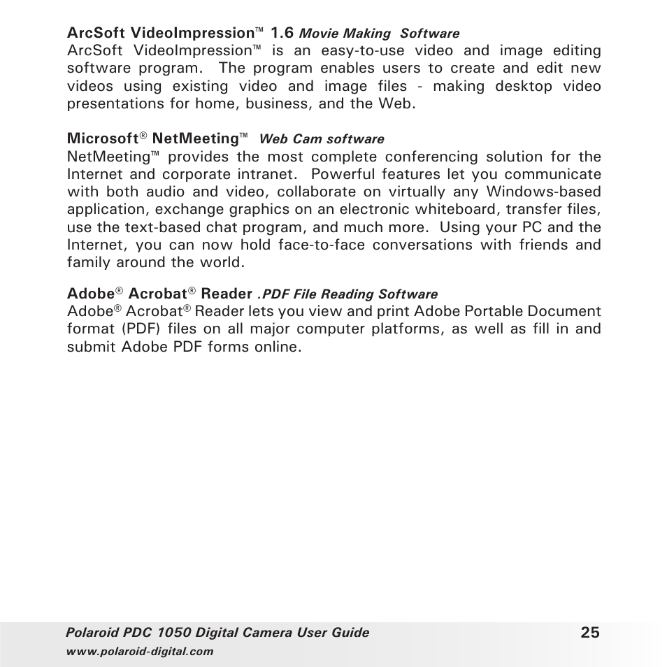 Polaroid PDC 1050 User Manual | Page 25 / 38