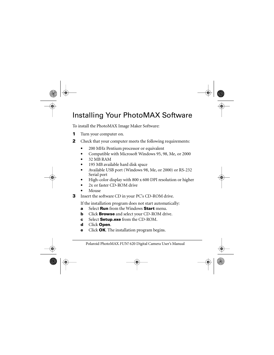 Installing your photomax software | Polaroid FUN 620 User Manual | Page 11 / 25