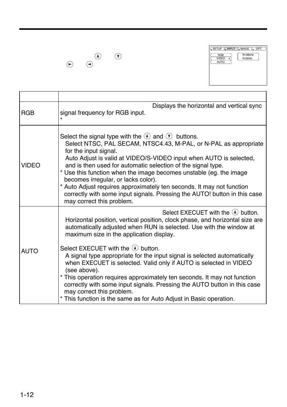Input menu | Polaroid SVGA 270 User Manual | Page 13 / 27