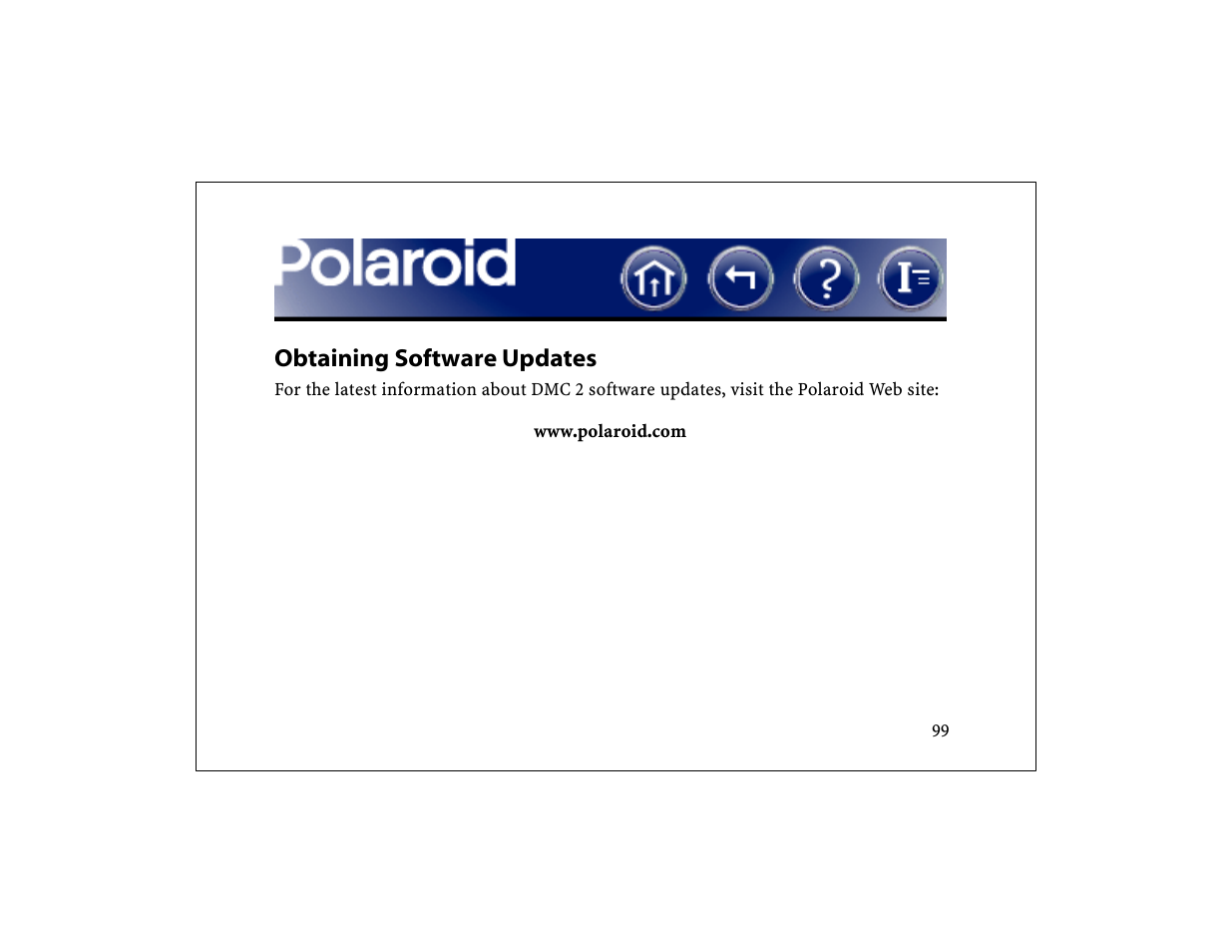 Obtaining software updates | Polaroid DCM 2 Online User Manual | Page 100 / 153