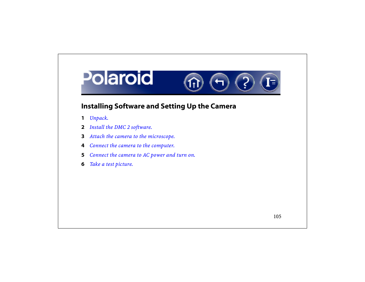 Installing software and setting up the camera | Polaroid DCM 2 Online User Manual | Page 106 / 153