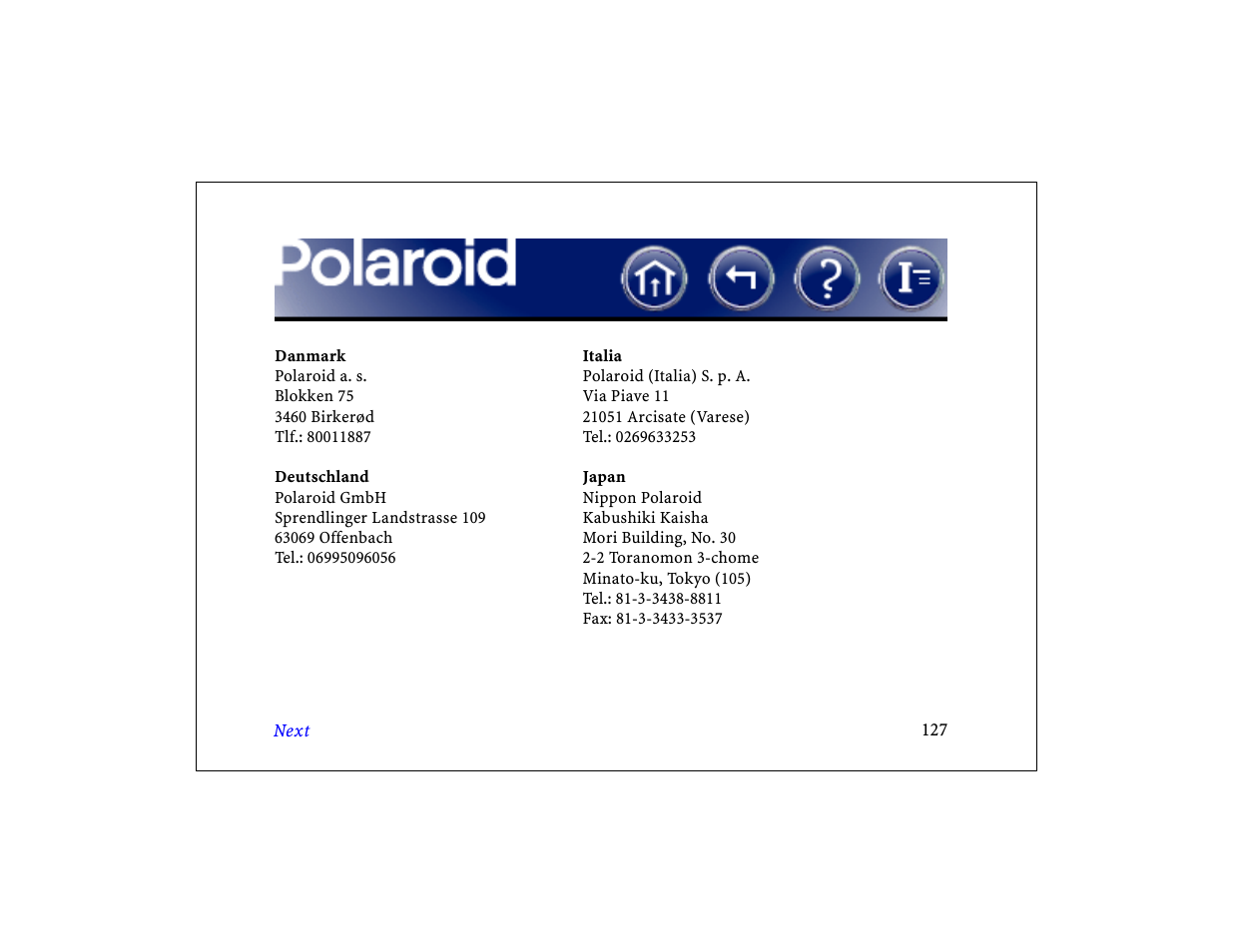 Polaroid DCM 2 Online User Manual | Page 128 / 153