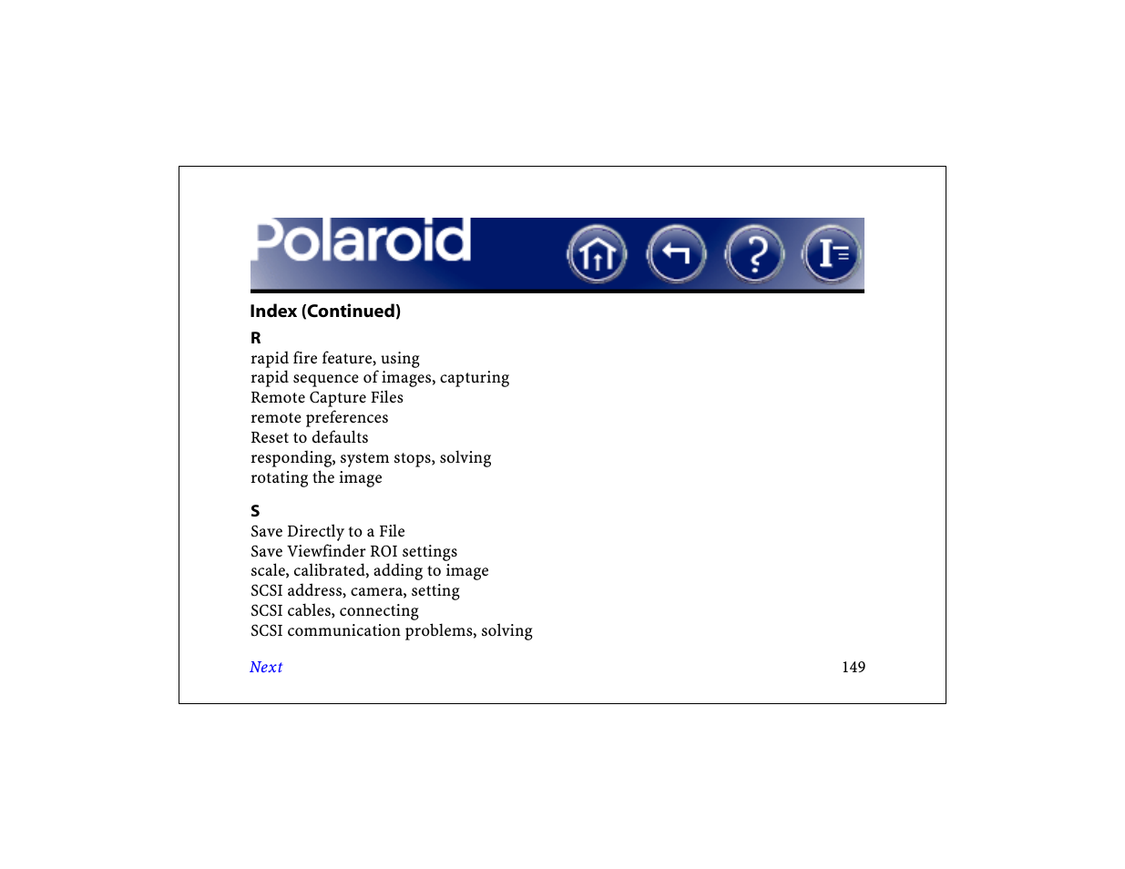 Next | Polaroid DCM 2 Online User Manual | Page 150 / 153