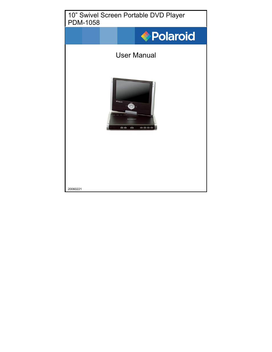 Polaroid PDM-1058 User Manual | 39 pages