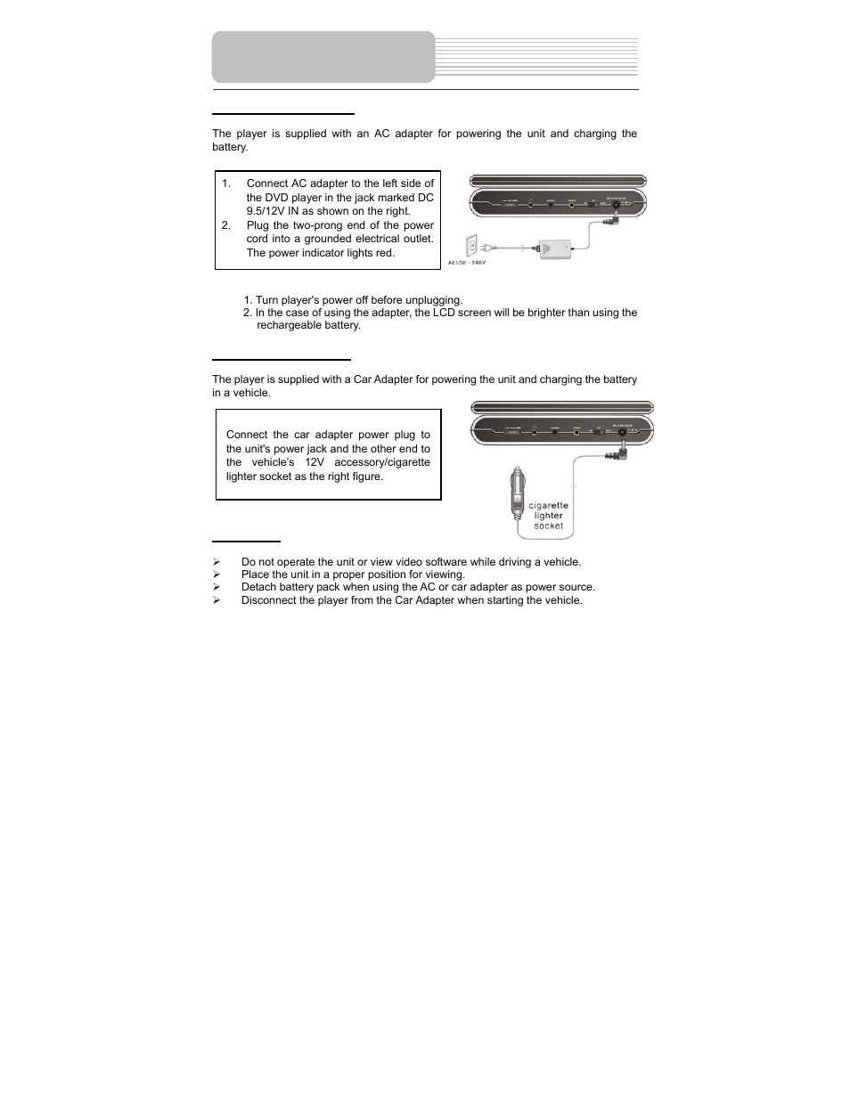 Power supply preparation | Polaroid PDM-1058 User Manual | Page 18 / 39