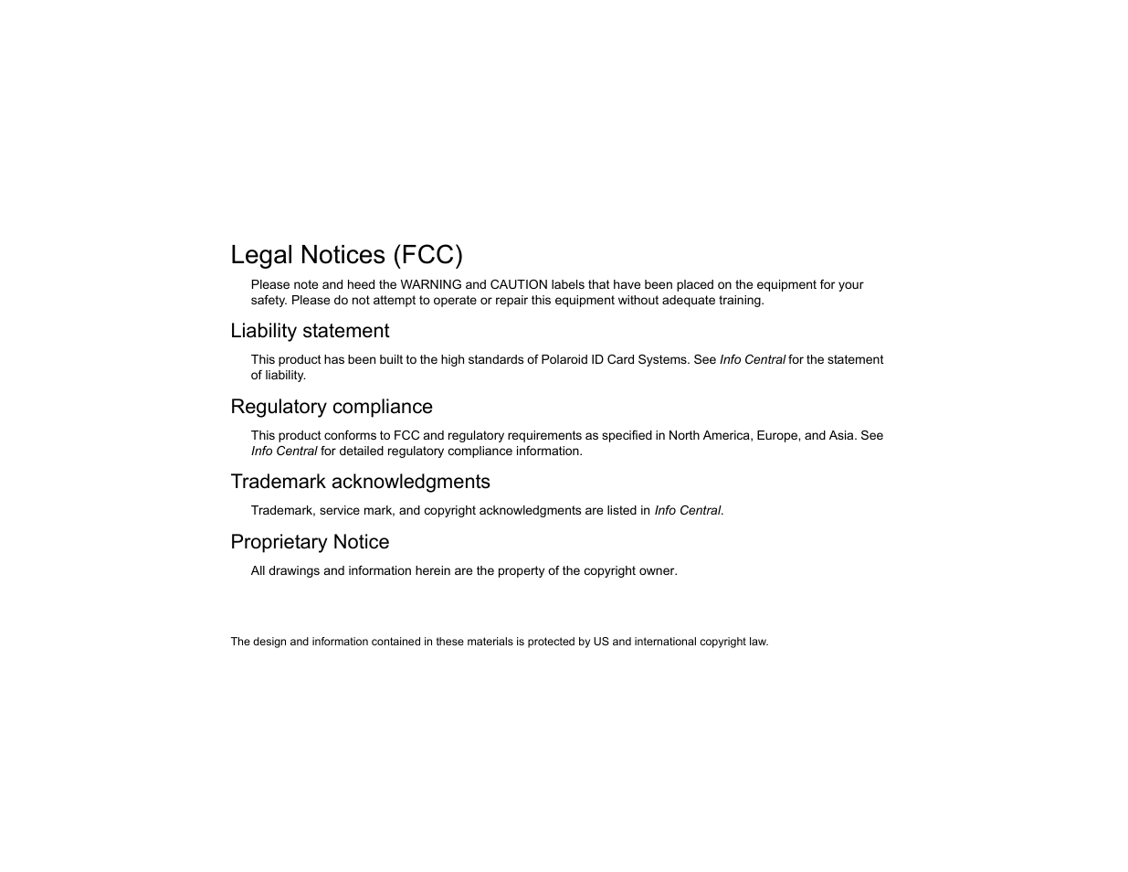 Legal notices (fcc) | Polaroid P4000 User Manual | Page 29 / 30
