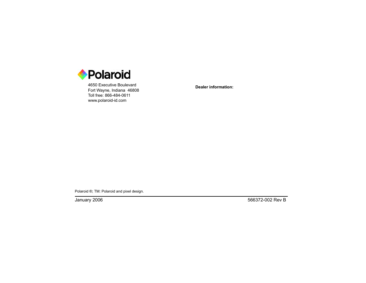 Polaroid P4000 User Manual | Page 30 / 30