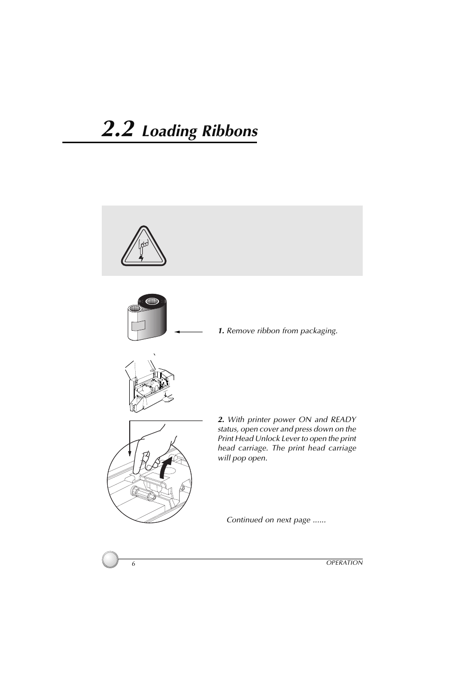 2 loading ribbons, Loading ribbons | Polaroid P100 User Manual | Page 13 / 52