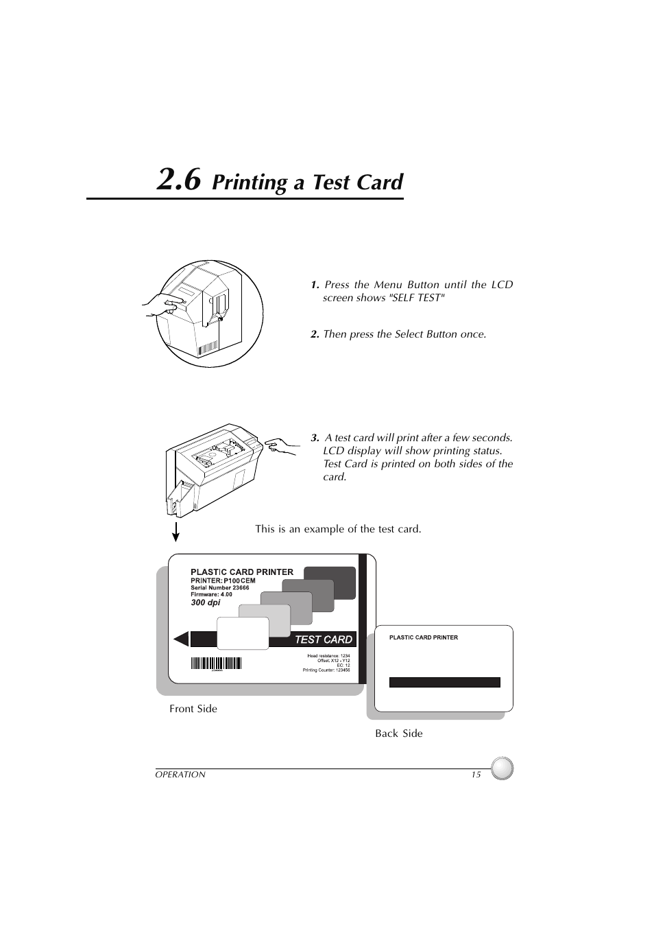 6 printing a test card, Printing a test card | Polaroid P100 User Manual | Page 22 / 52