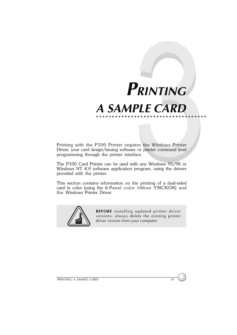 3 printing a sample card, Rinting a sample card | Polaroid P100 User Manual | Page 26 / 52