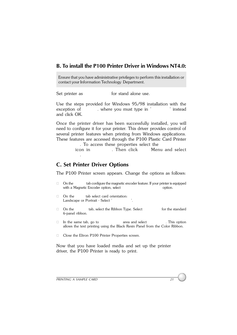 C. set printer driver options | Polaroid P100 User Manual | Page 28 / 52