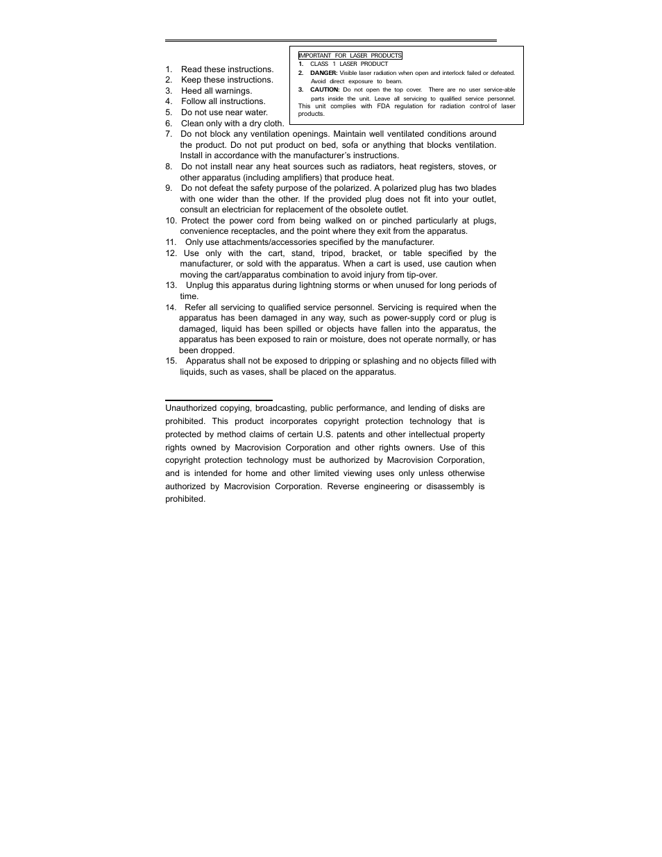 Important safety instruction | Polaroid PDV-0813A User Manual | Page 4 / 30