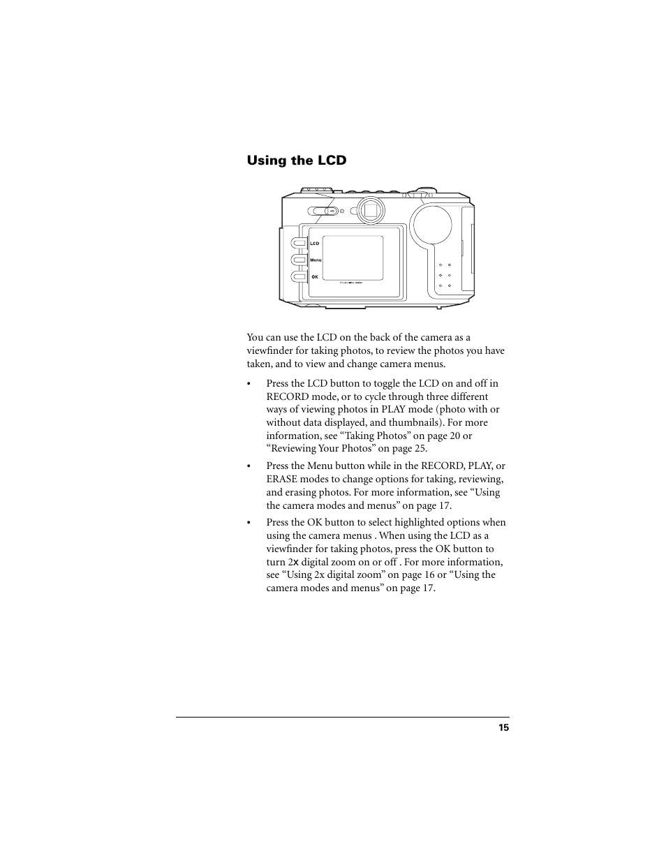 Using the lcd | Polaroid PDC 2300Z User Manual | Page 19 / 64