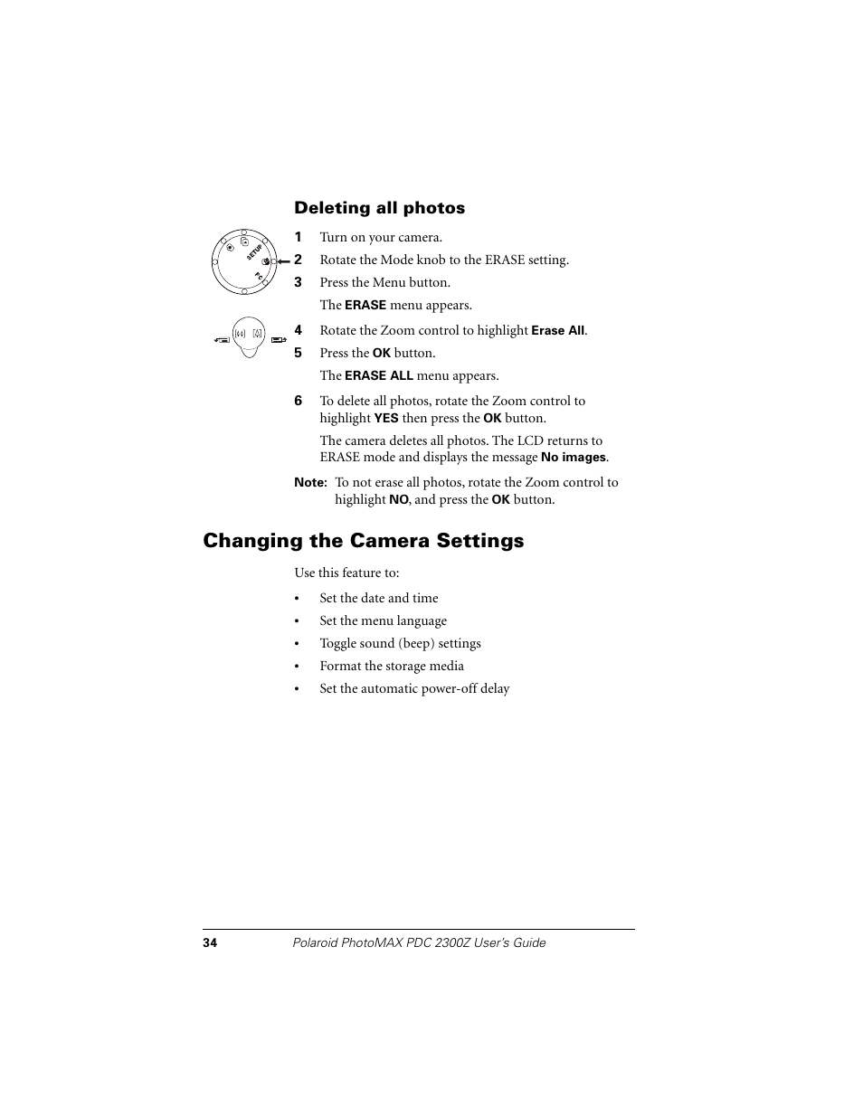 Changing the camera settings | Polaroid PDC 2300Z User Manual | Page 38 / 64