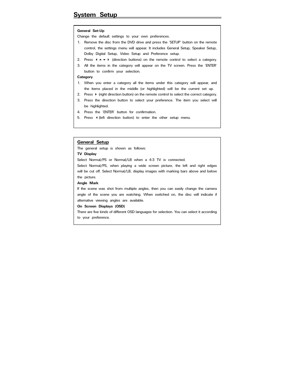 System setup | Polaroid PDV-088PT User Manual | Page 20 / 29