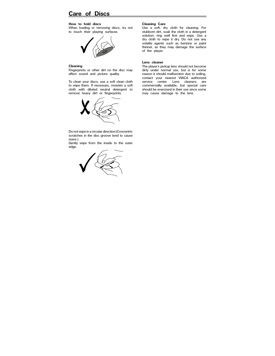 Care of discs | Polaroid PDV-088PT User Manual | Page 27 / 29