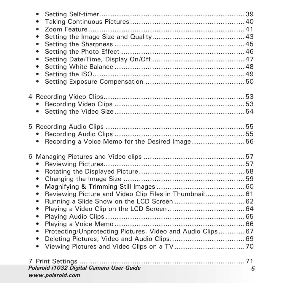 Polaroid i1032 User Manual | Page 5 / 112