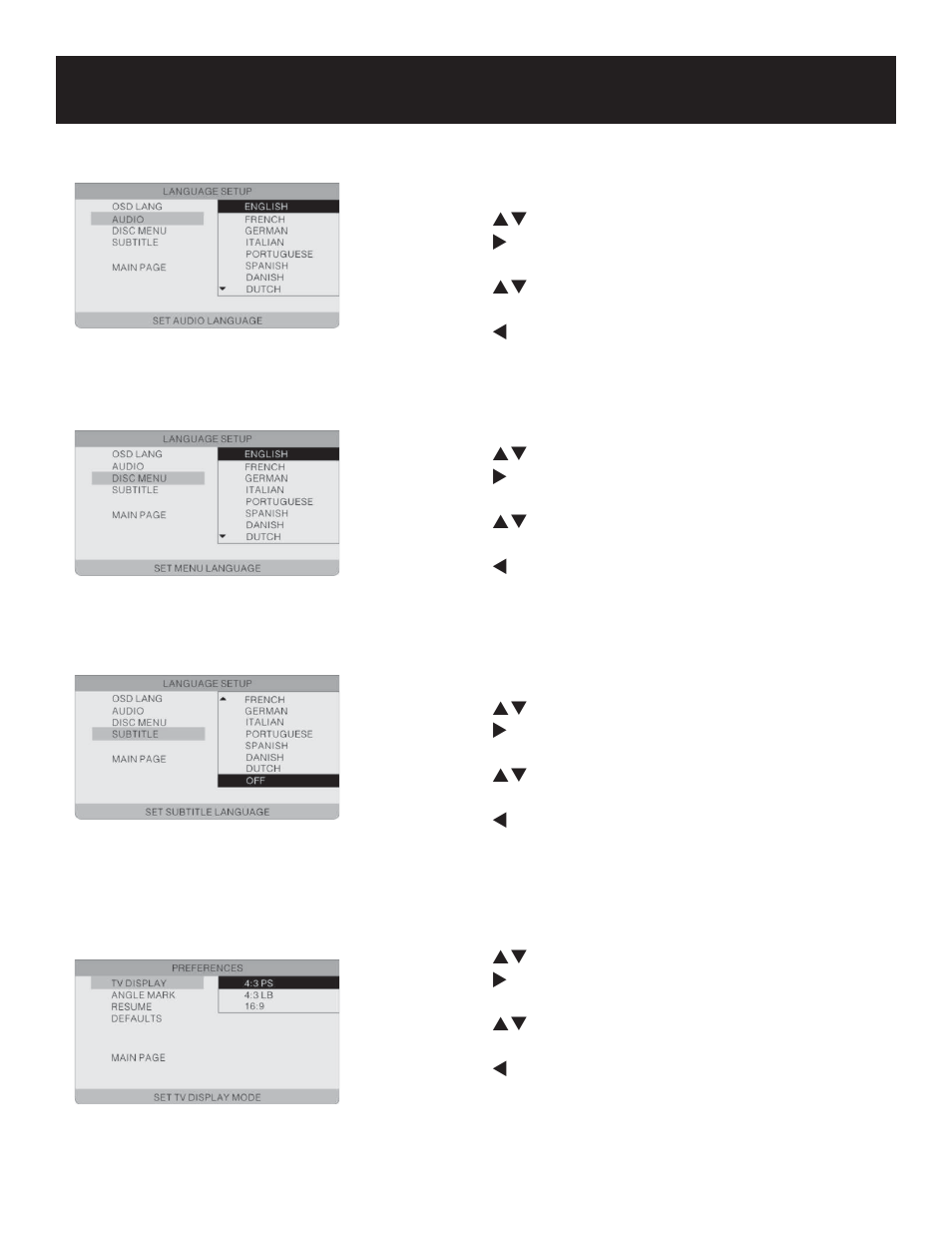 System setup, Preferences | Polaroid PDU-0832 User Manual | Page 25 / 31