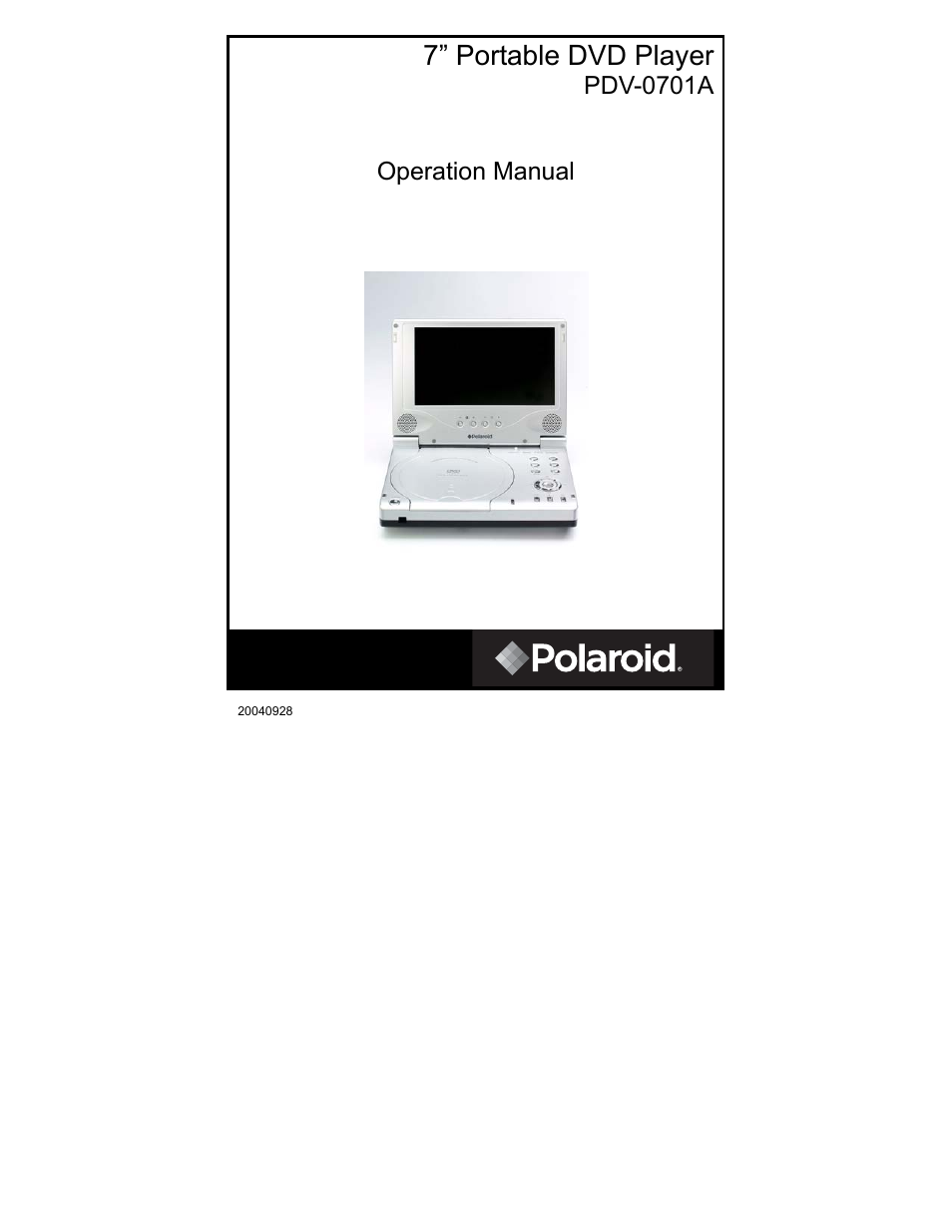 Polaroid PDV-0701A User Manual | 27 pages