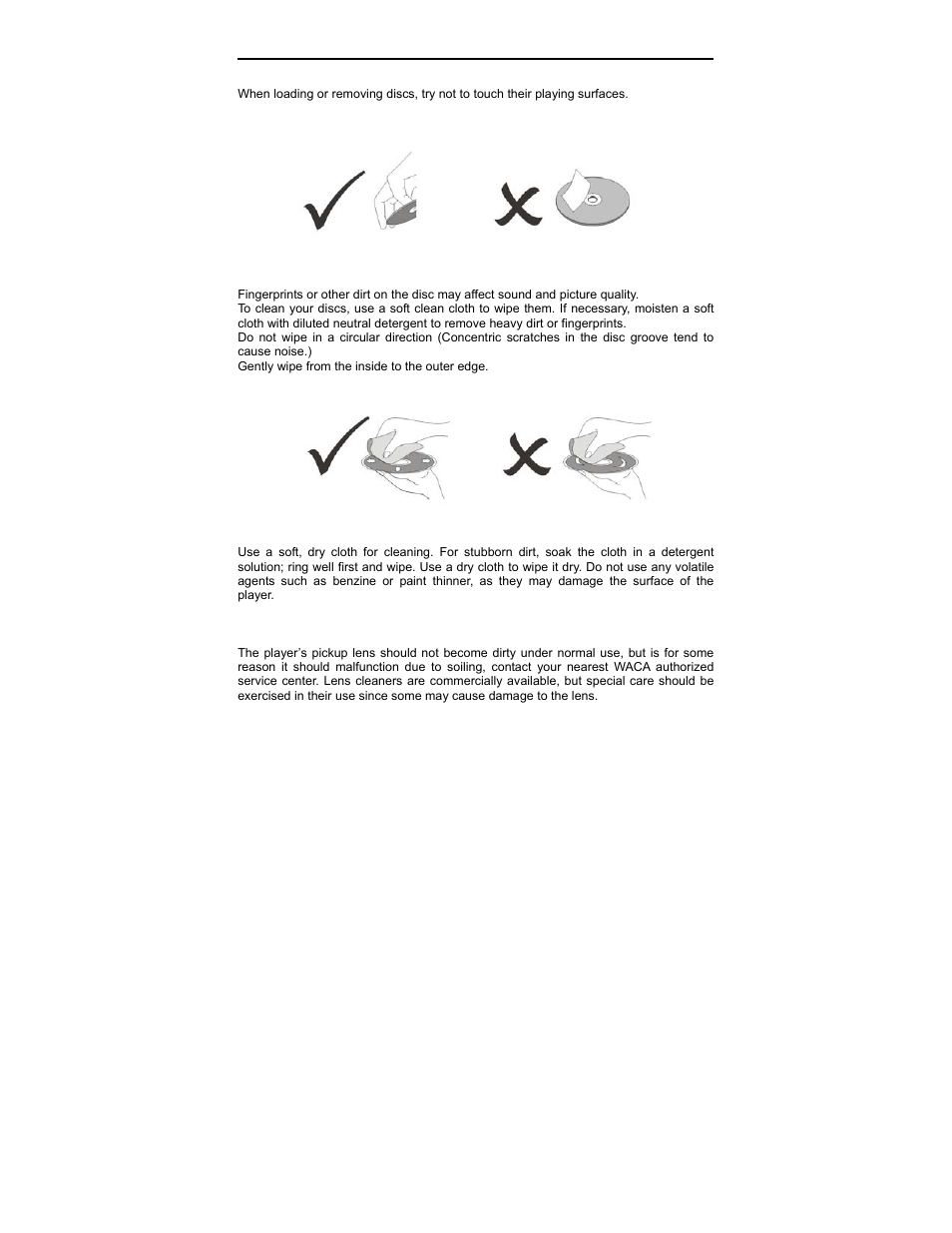 Care of discs | Polaroid PDV-0701A User Manual | Page 24 / 27