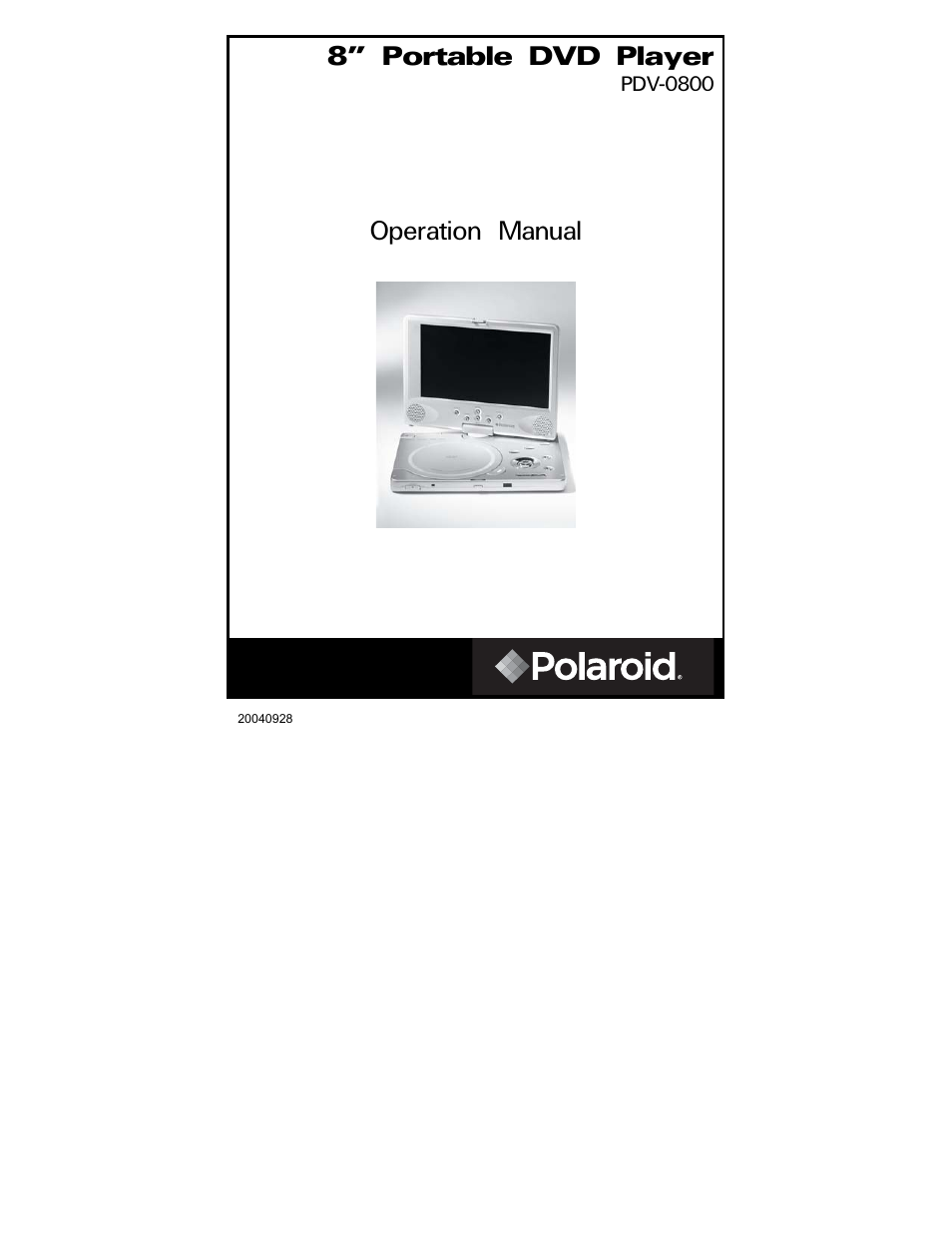 Polaroid PDV-0800 User Manual | 30 pages