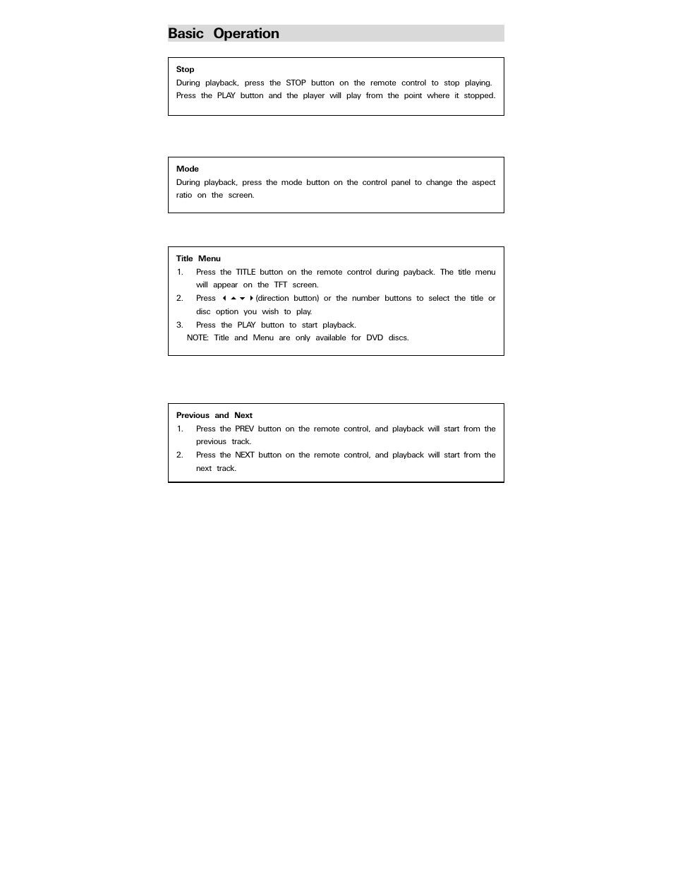 Basic operation | Polaroid PDV-0800 User Manual | Page 18 / 30