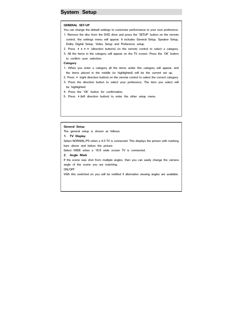 System setup | Polaroid PDV-0800 User Manual | Page 19 / 30