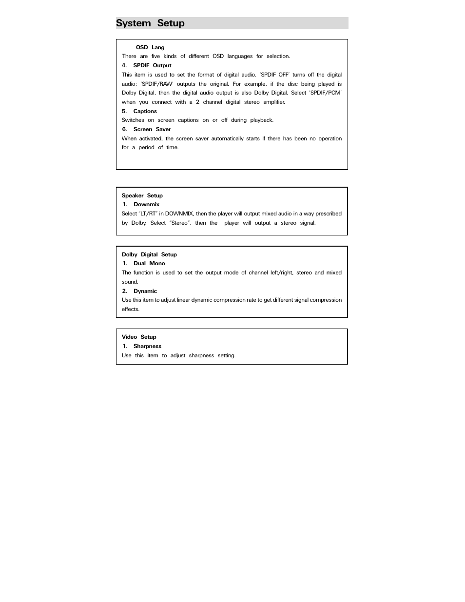 System setup | Polaroid PDV-0800 User Manual | Page 20 / 30