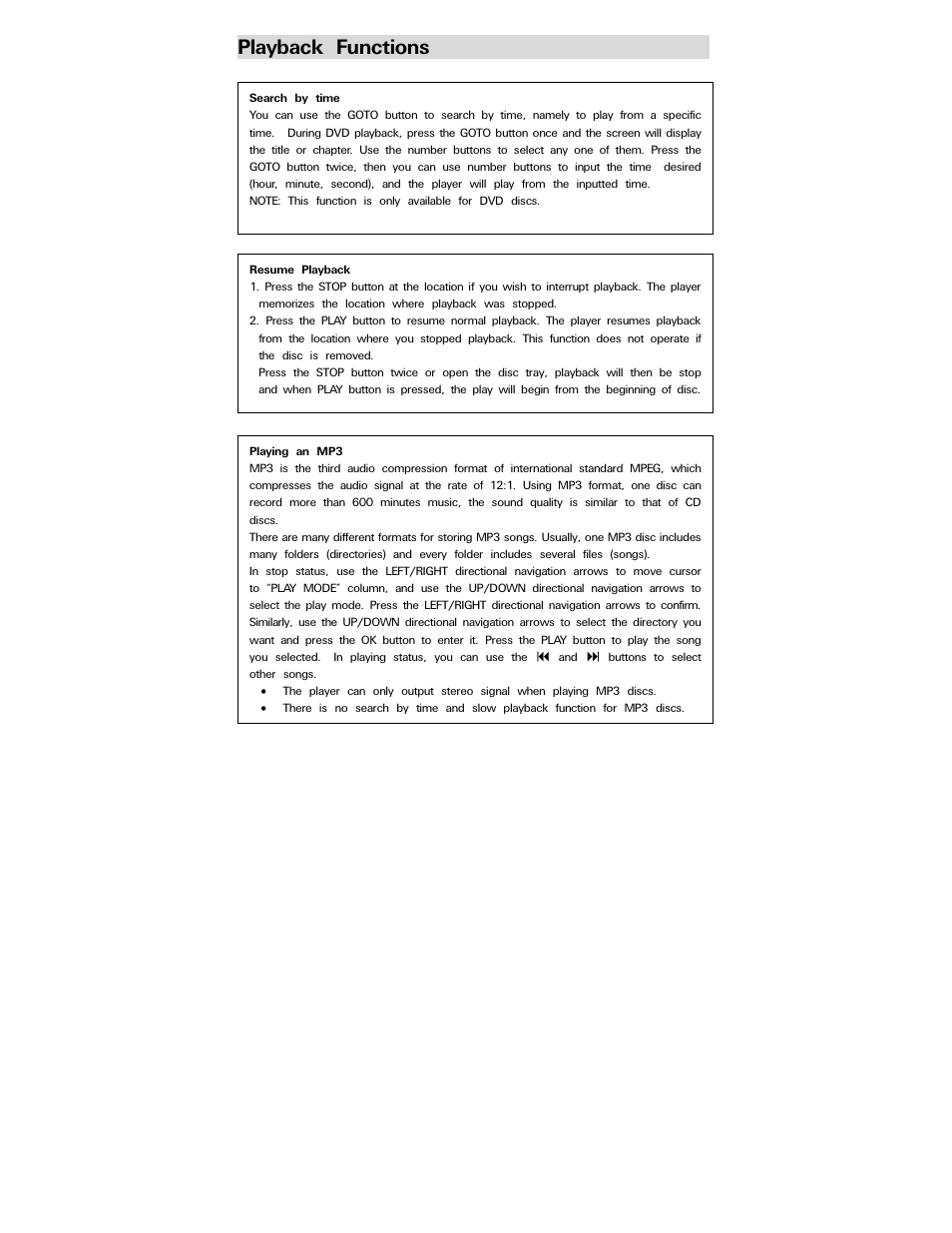 Playback functions | Polaroid PDV-0800 User Manual | Page 23 / 30
