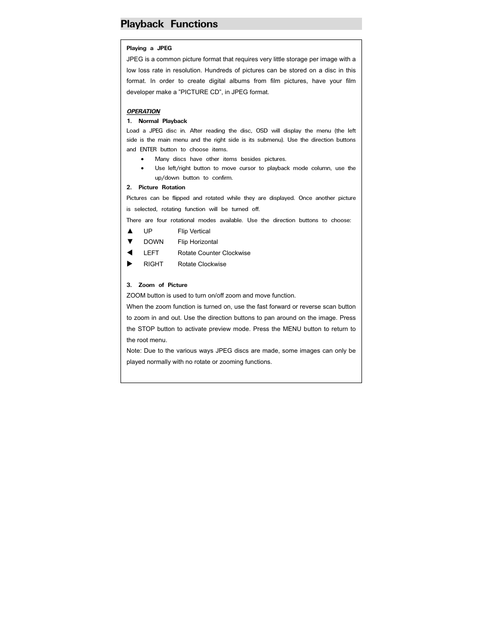 Playback functions | Polaroid PDV-0800 User Manual | Page 24 / 30
