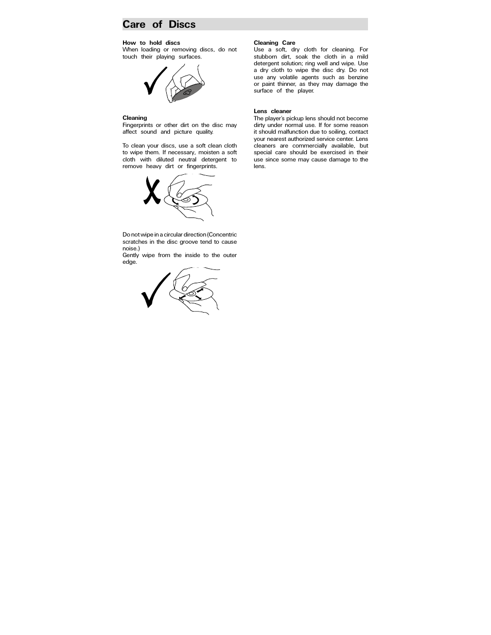 Care of discs | Polaroid PDV-0800 User Manual | Page 25 / 30