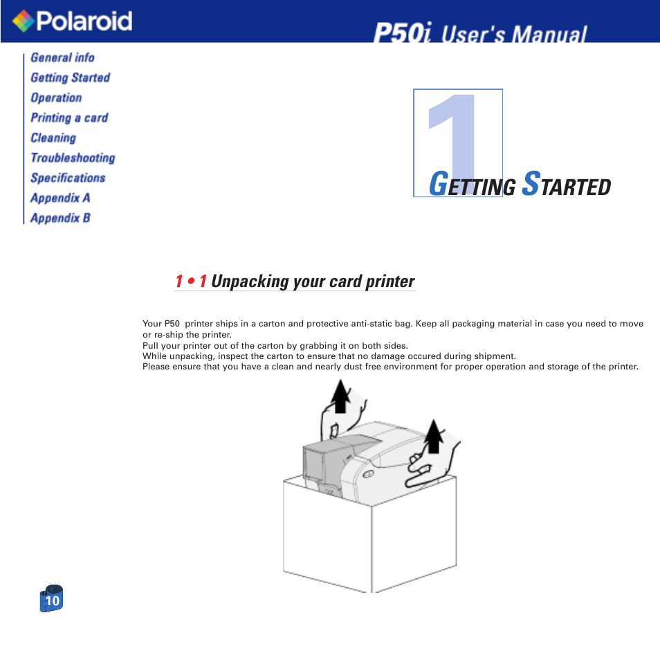 Polaroid Printer P50i User Manual | Page 10 / 42