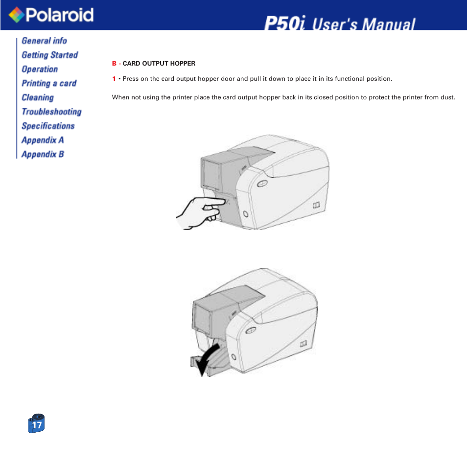 Polaroid Printer P50i User Manual | Page 17 / 42