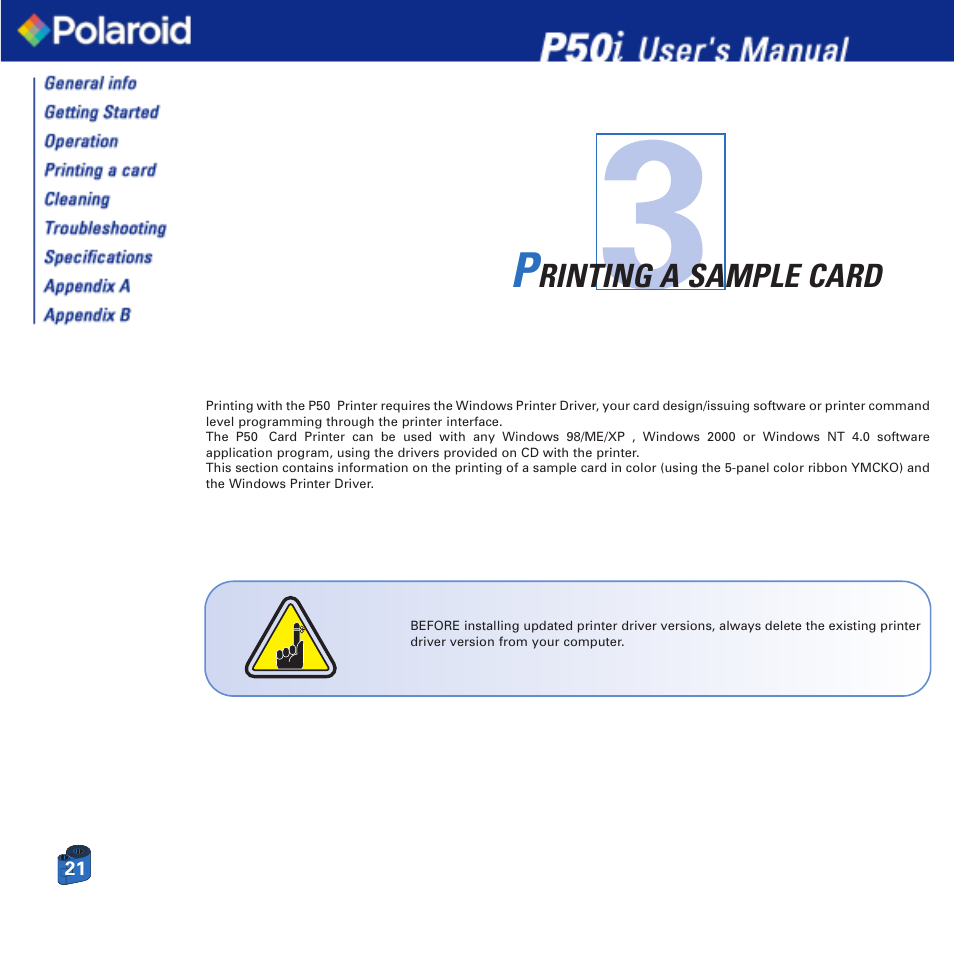 Polaroid Printer P50i User Manual | Page 21 / 42