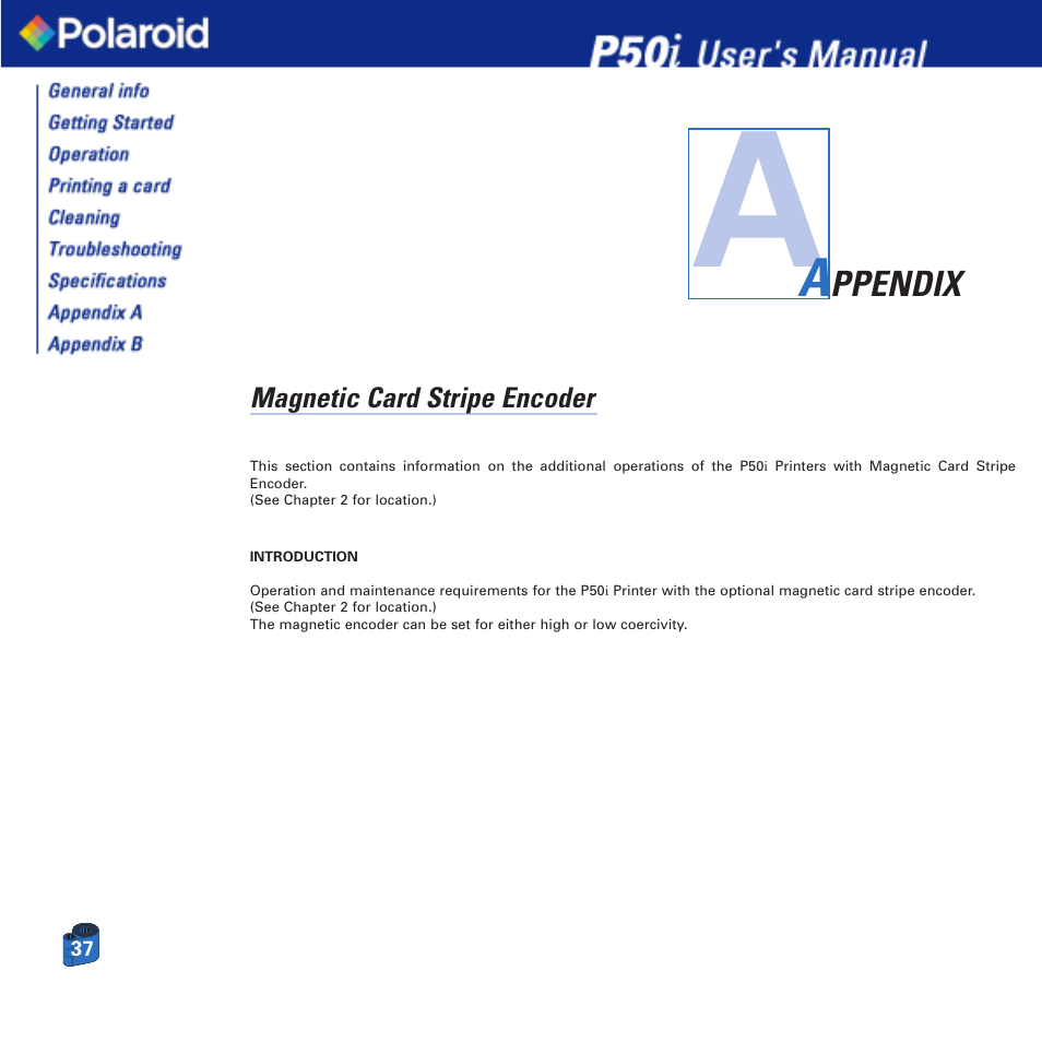 Polaroid Printer P50i User Manual | Page 37 / 42