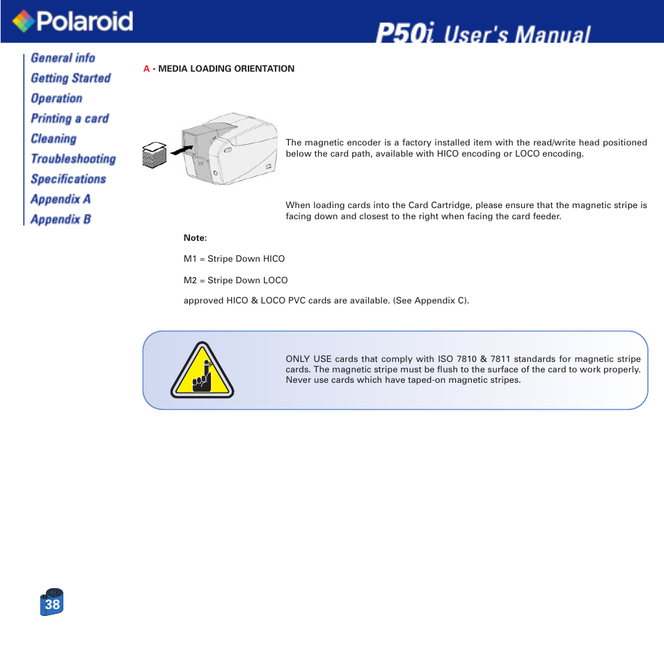 Polaroid Printer P50i User Manual | Page 38 / 42