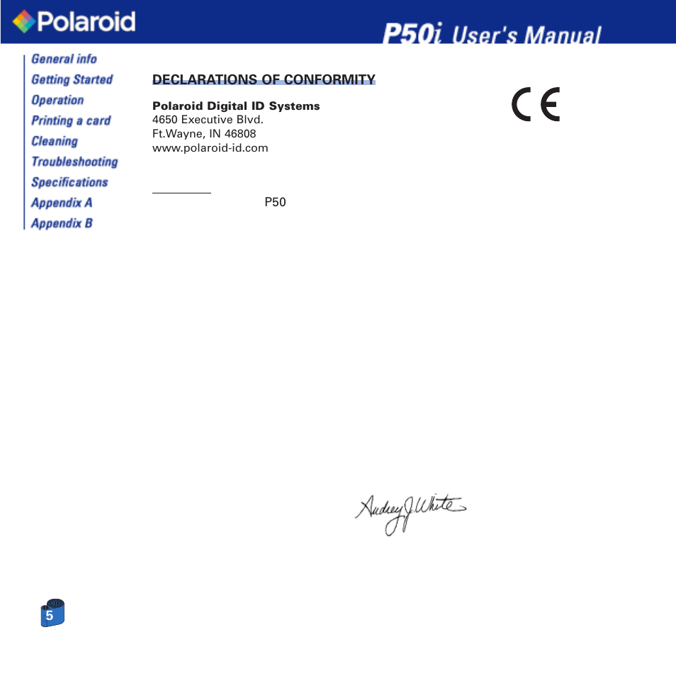 Polaroid Printer P50i User Manual | Page 5 / 42