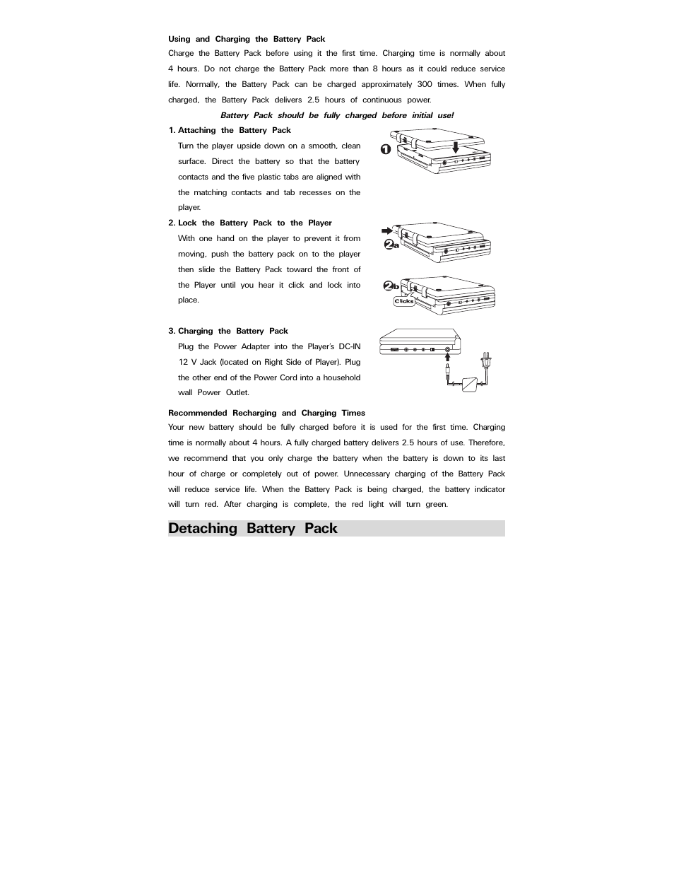 Detaching battery pack | Polaroid PDV-0744M User Manual | Page 14 / 29