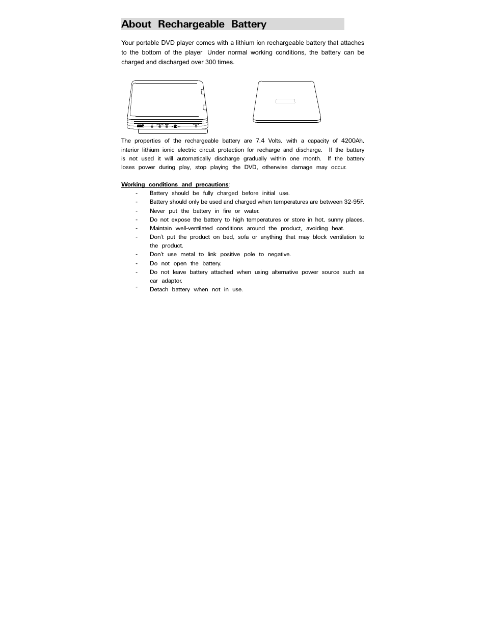 About rechargeable battery | Polaroid PDV-0744M User Manual | Page 16 / 29