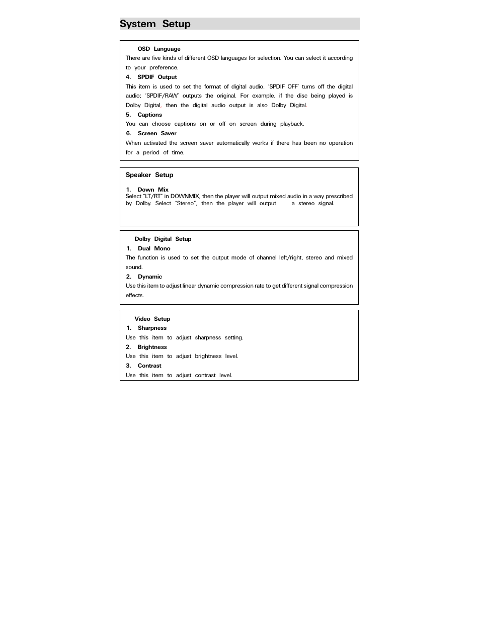 System setup | Polaroid PDV-0744M User Manual | Page 20 / 29