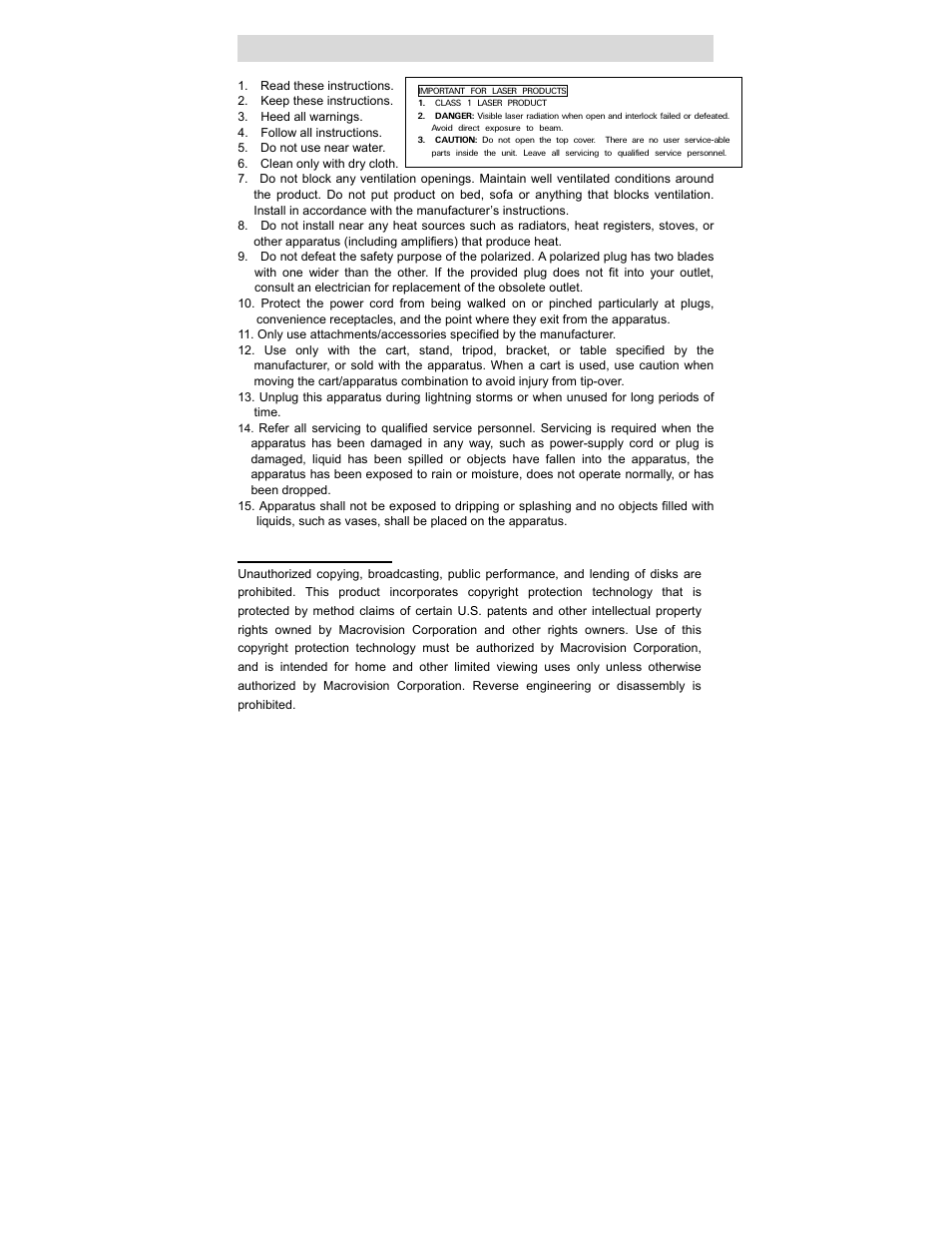 Important safety instructions | Polaroid PDV-0744M User Manual | Page 4 / 29