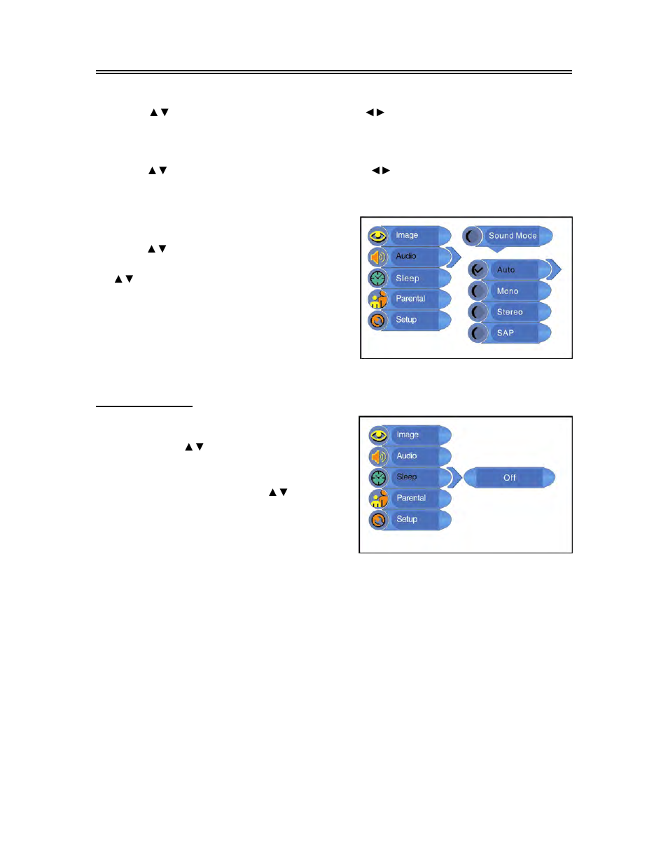 Tv setup and operation (continued), Sleep setting | Polaroid FXM-1511C User Manual | Page 22 / 44