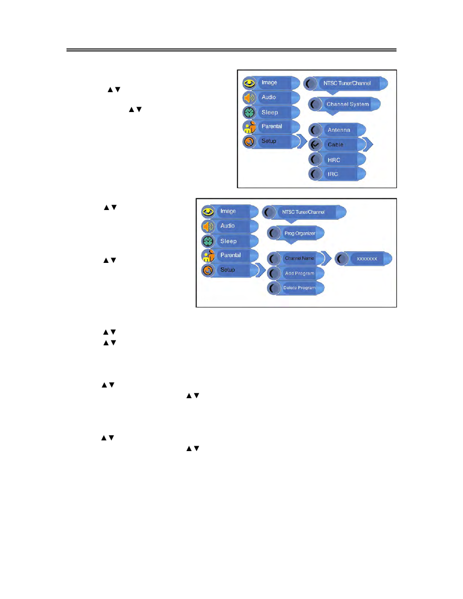 Tv setup and operation (continued) | Polaroid FXM-1511C User Manual | Page 27 / 44