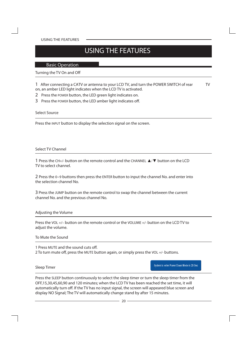 Using the features | Polaroid FLM-1911 User Manual | Page 21 / 31