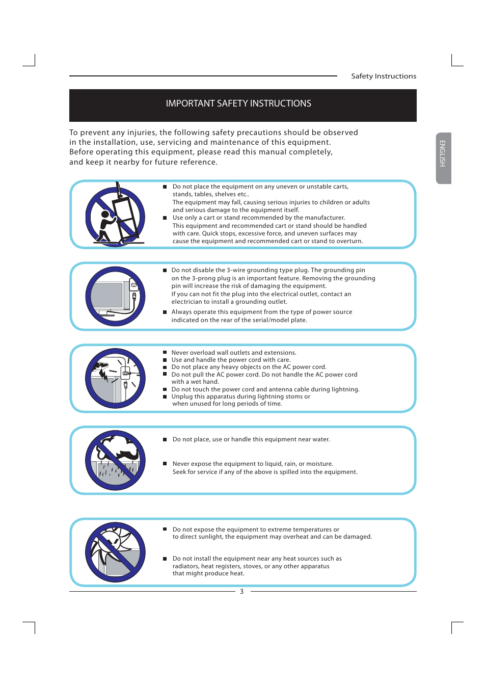 Important safety instructions | Polaroid FLM-1911 User Manual | Page 4 / 31